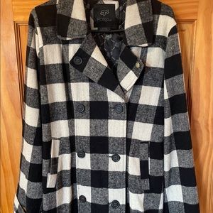 Fox Racing Black & White Pea Coat